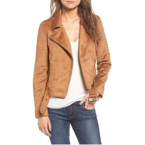 cupcakes & cashmere Faux Suede Moto Jacket
